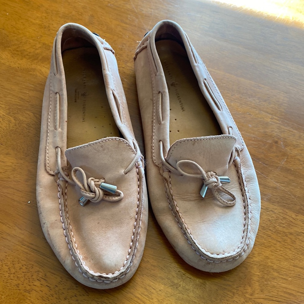 Mercanti Fiorentini Blush Pink Leather Loafers Drivers 7 GUC